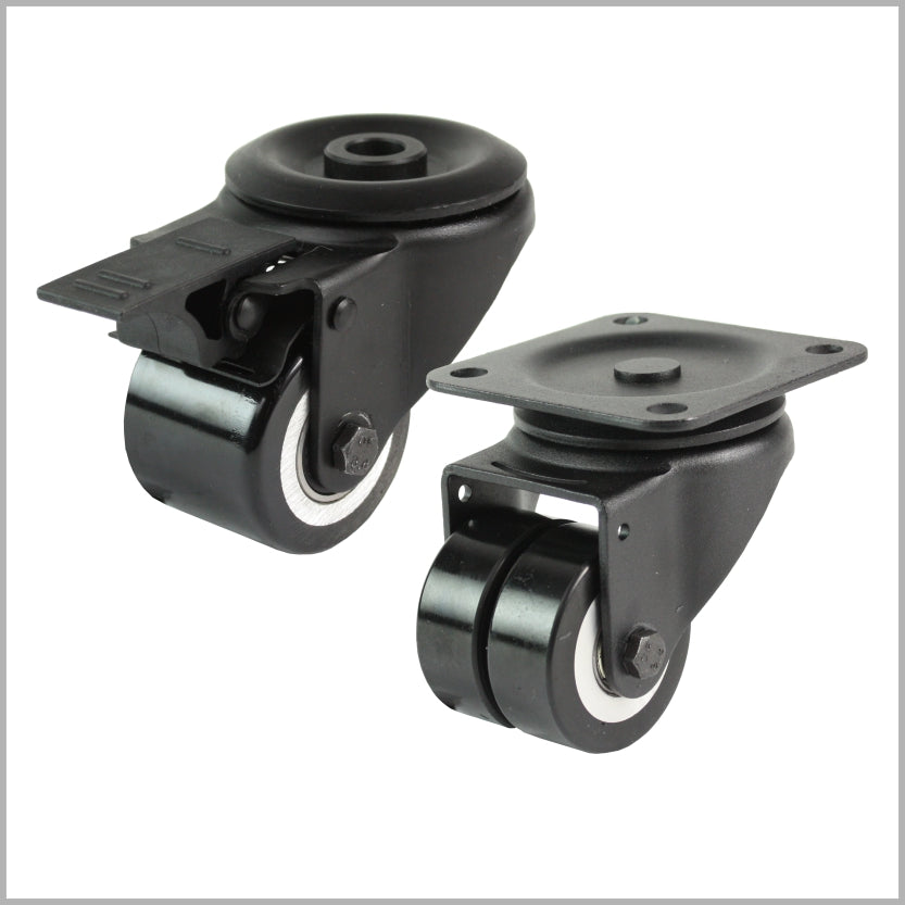 Schwarze mini-Schwerlastrollen 50 mm