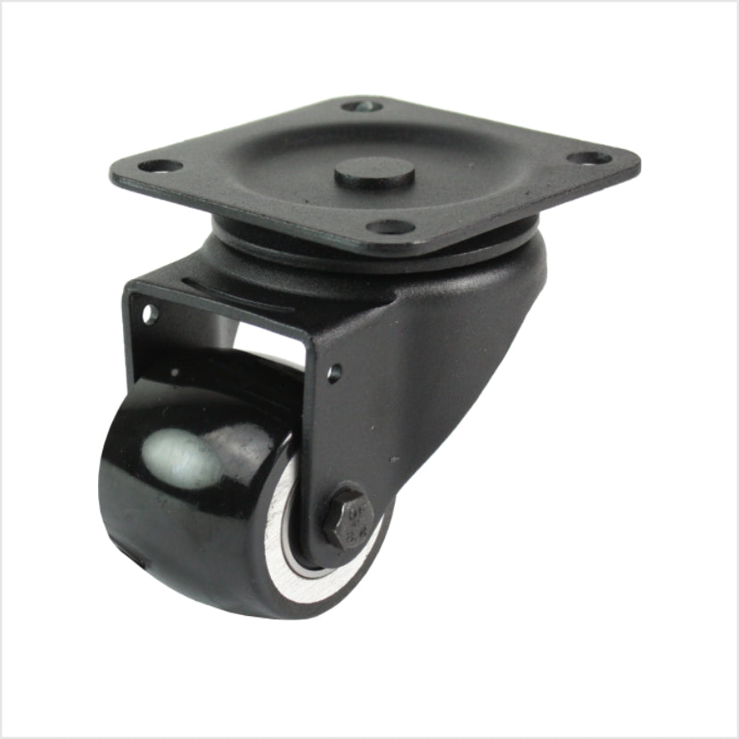 50 mm mini heavy-duty wiel - zwart zwenkwiel