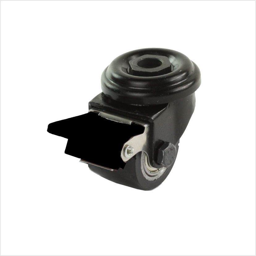 35 mm Schwarze mini-Schwerlast-Lenkrolle mit Rückenloch und Feststeller