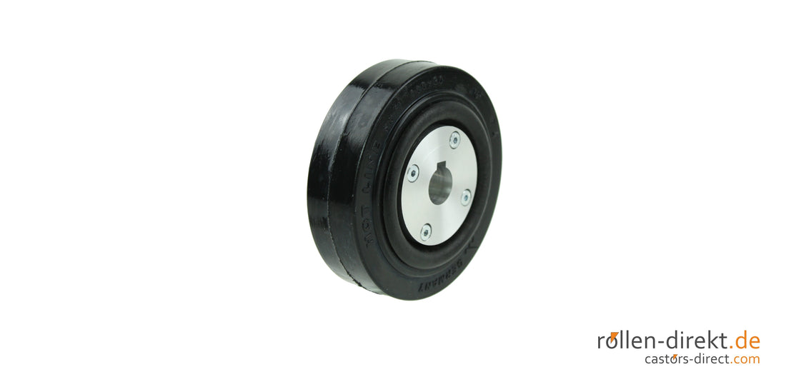 Hitzebeständiges Gummi-Rad mit  verschraubter Antriebshülse