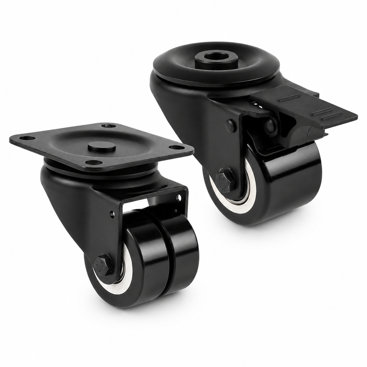 Zwarte minizwaarlastwielen 50 mm