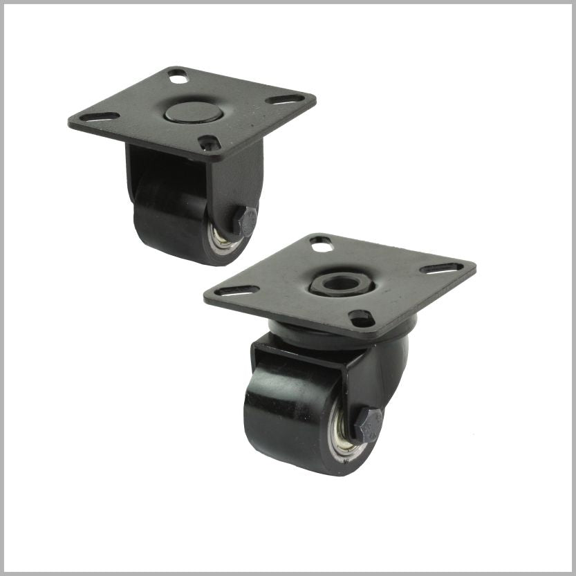 Schwarze mini-Schwerlastrollen 35 mm