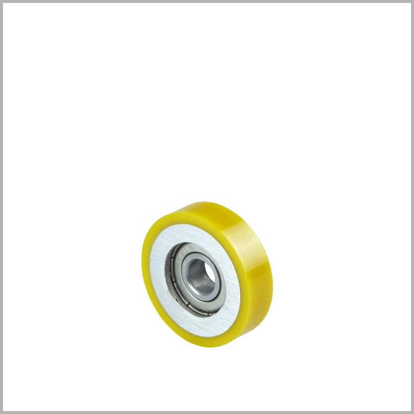 33 × 9 mm Polyurethan-Führungsrolle mit Alu-Vollkern – 70 kg, Kugellager