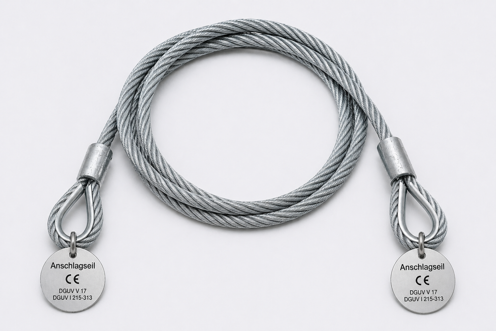 Staalkabel 4 mm – verzinkt, geconfectioneerd, met markering
