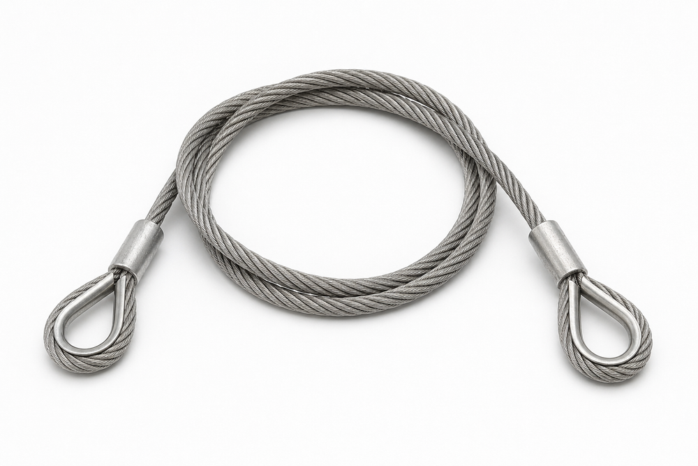 Kabel voor katrollen 4 mm – gegalvaniseerd, geconfectioneerd