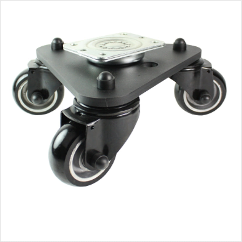 100 mm Drehteller 3 professionell-PU-Lenkrollen, ballig, schwarz - DRT-TSSB/112KBA/100/40