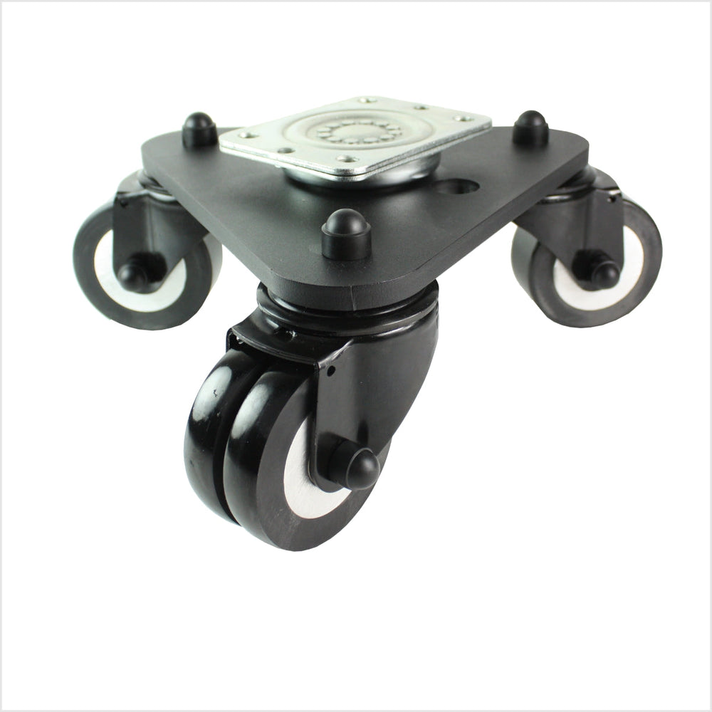 80 mm Drehteller 3 professionell-PU-Lenkrollen, ballig, schwarz - DRT-TS/691KBA/080/30