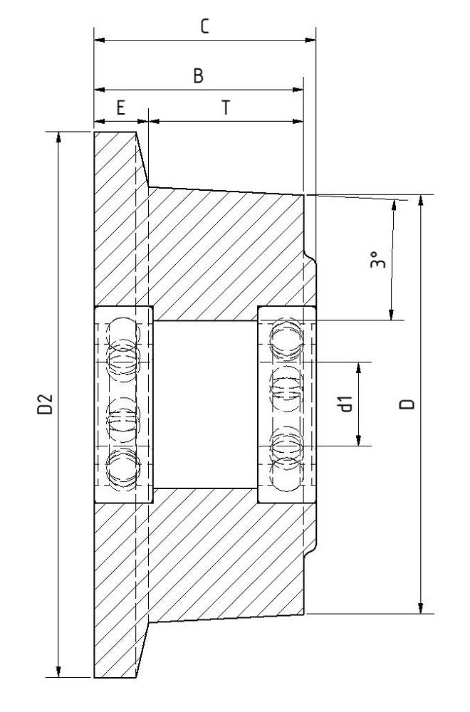 Spurkranz Rad aus Vollstahl - Kranz-Ø: 445 mm, Rad-Ø: 400 mm