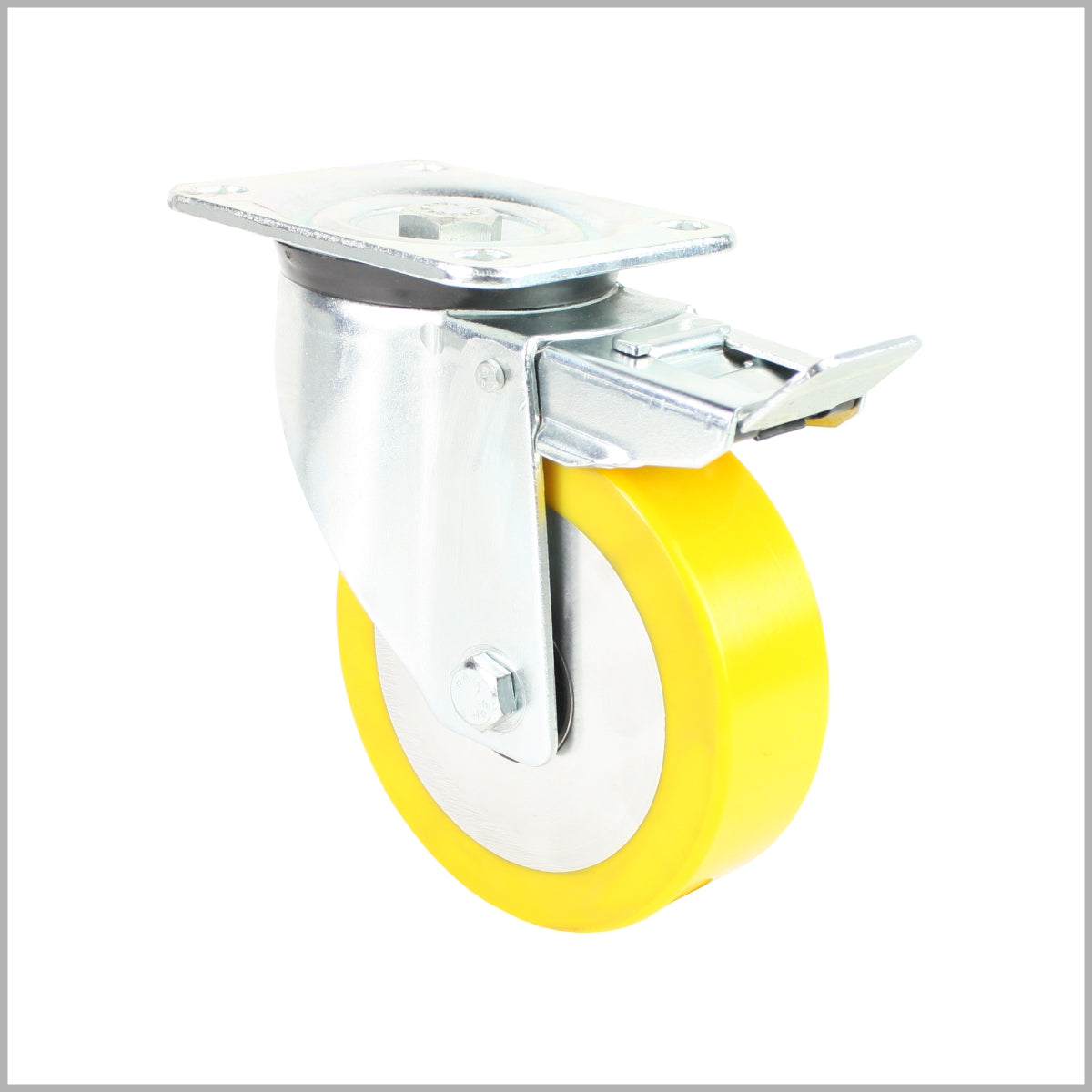 125 mm Lenkrolle mit Feststeller PU-Rad, flach, Kugellager - LTB-L/690KFL/125/45