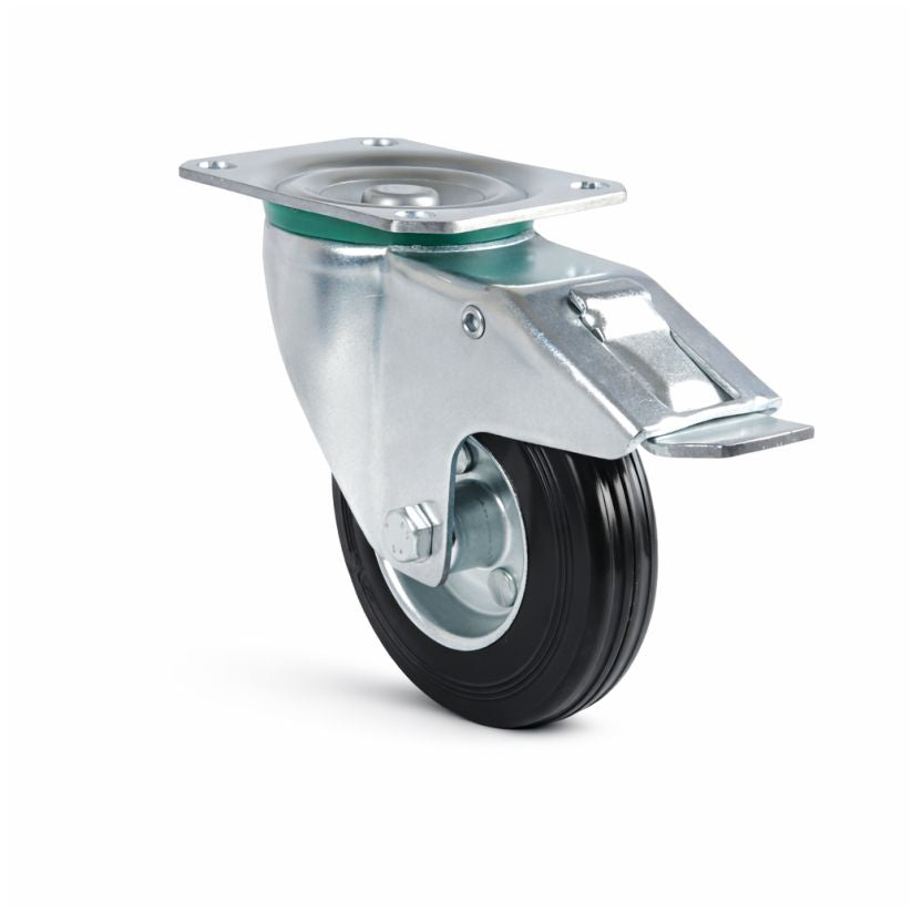 Transport-Lenkrolle mit Feststeller Ø 200 mm – schwarz