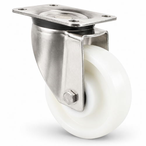 Roestvrij stalen zwenkwiel voor zware belasting 200 mm met polyamide wiel, kogellager – L-LN/200NK/200/50