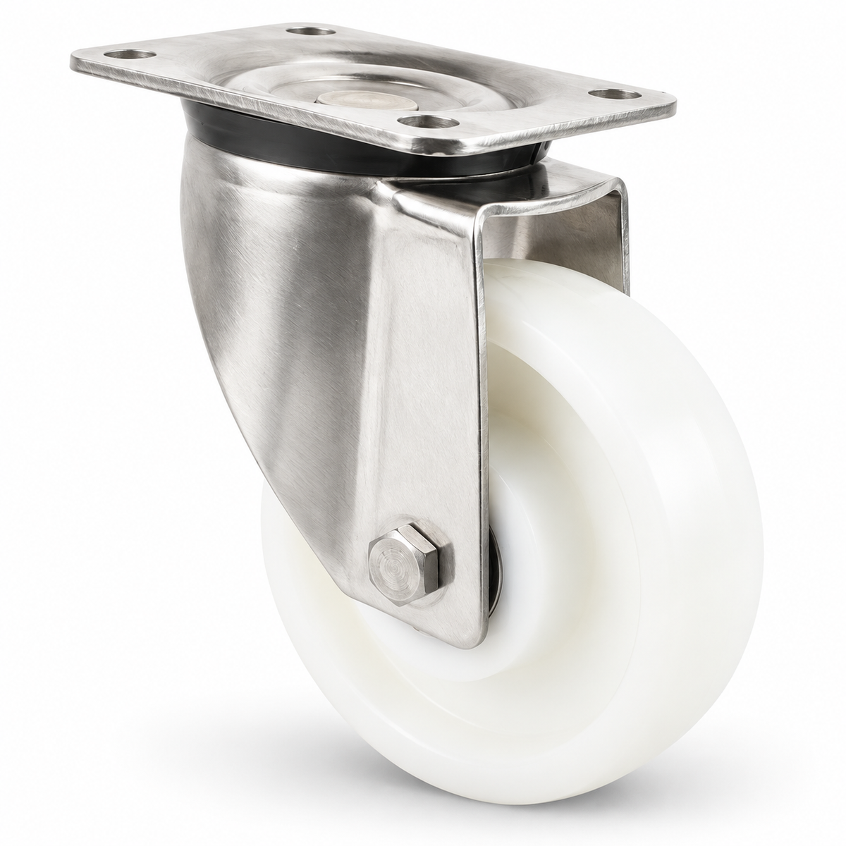 Roestvrij stalen zwenkwiel voor zware belasting 150 mm met polyamide wiel, kogellager – L-LN/200NK/150/45