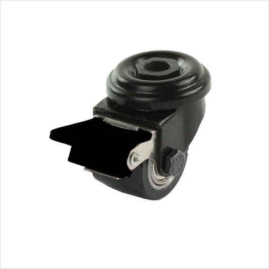 35 mm Schwarze mini-Schwerlast-Lenkrolle mit Rückenloch und Feststeller