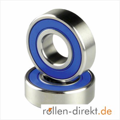 rostfreies Edelstahl Kugellager mit blauem Dichtring Bezeichnung S6001-2RS