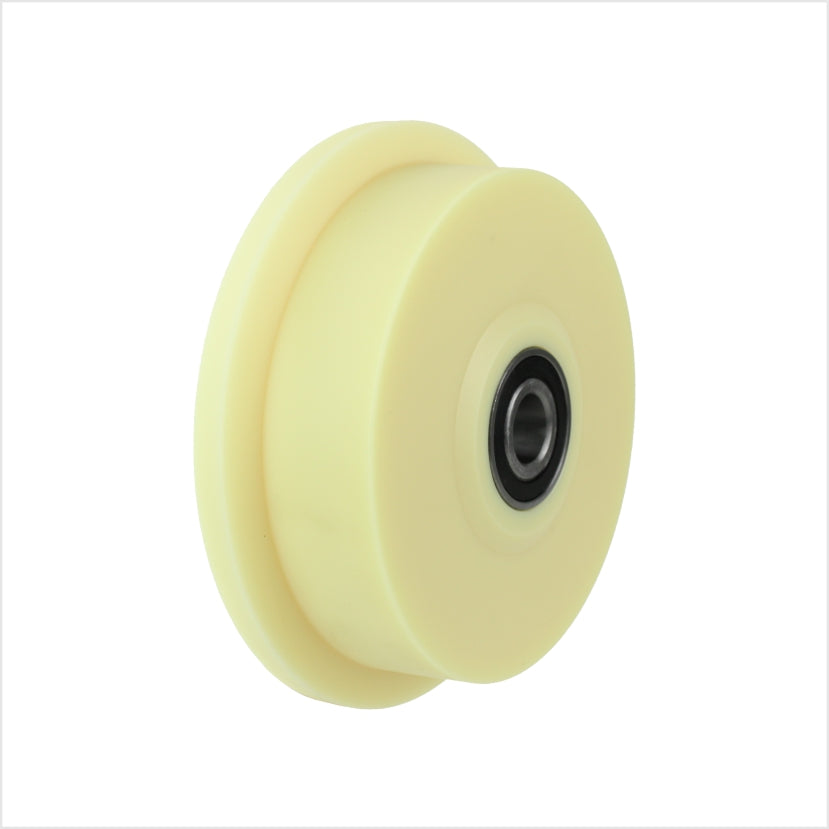 Spoorwiel | 250 x 65 mm | Polyamide 6G | Kogellager | Naafgroef | Loopvlak 3°