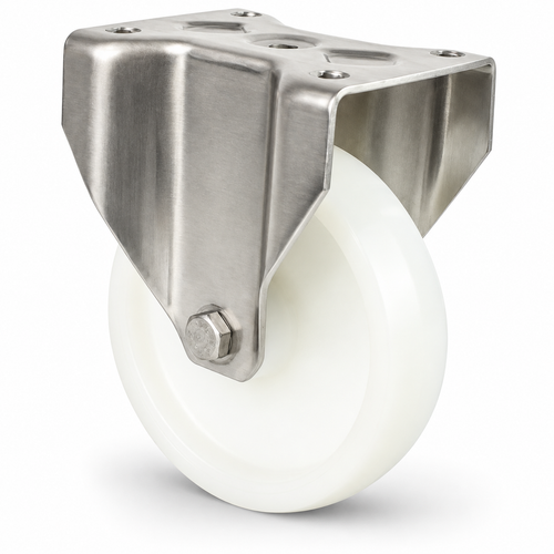 Roestvrij stalen bokwiel voor zware belasting 125 mm met polyamide wiel, kogellager – B-LN/200NK/125/45