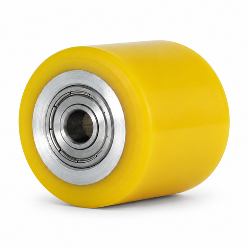 50 × 40 mm Polyurethaan wiel met massieve aluminium kern, vlak – serie 690