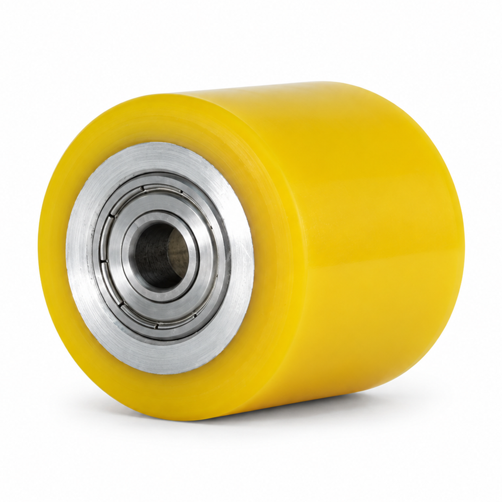 50 × 20 mm Polyurethaan wiel met massieve aluminium kern, vlak – serie 690