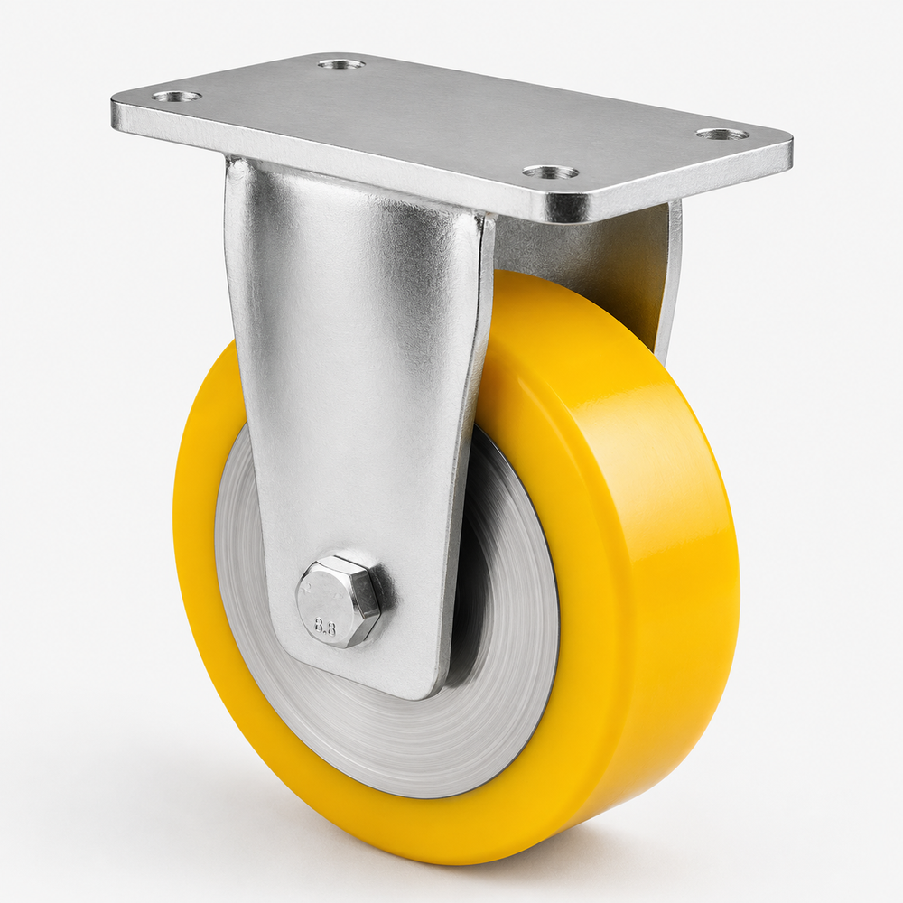 Schwerlast-Bockrolle Ø 125 mm – Polyurethan PU – 550 kg – B-MG/690KFL/125/45