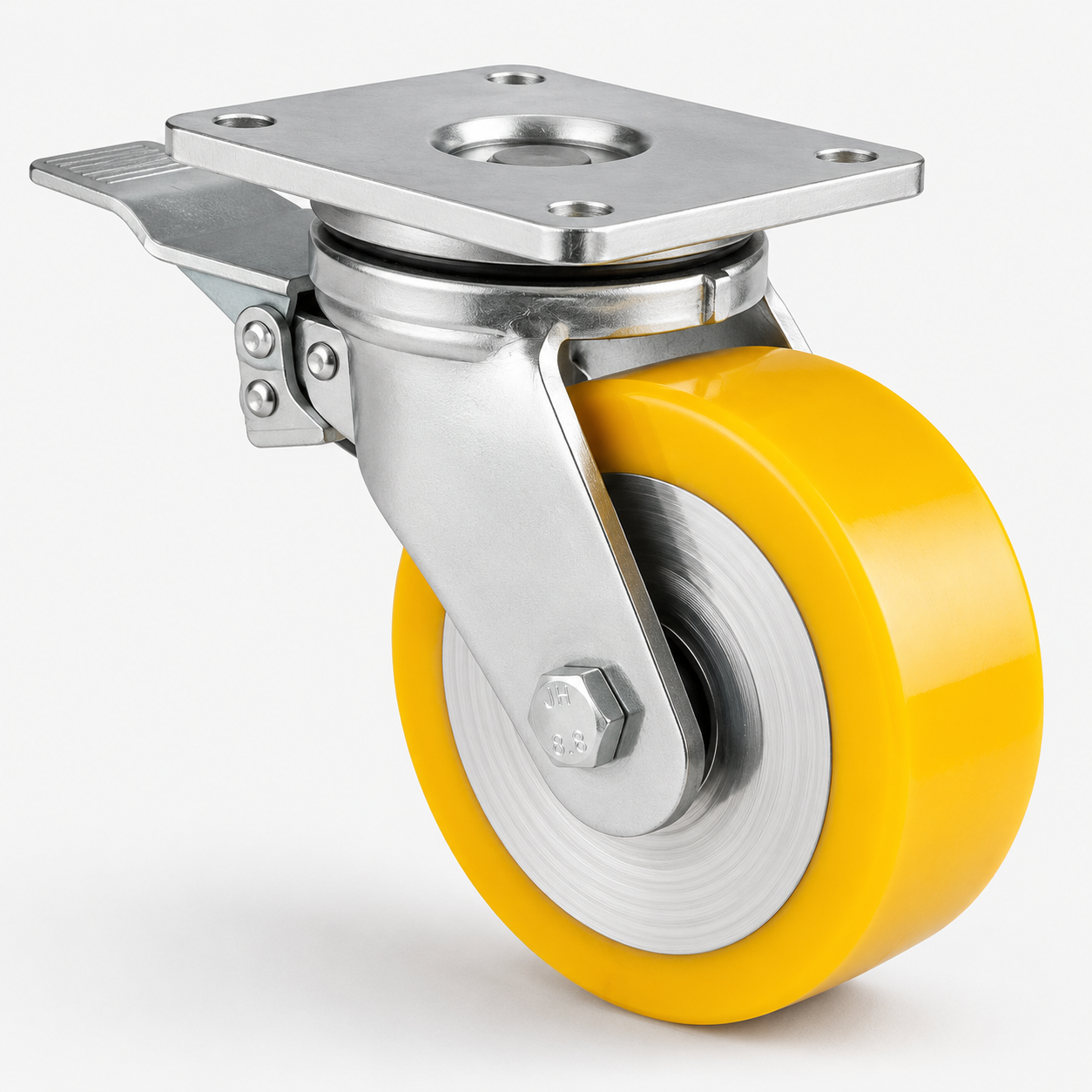 Schwerlast-Lenkrolle mit Feststeller Ø 125 mm – Polyurethan PU – 550 kg – LTB-MG/690KFL/125/45