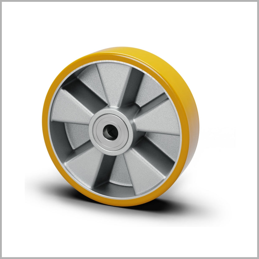 Polyurethaanwiel 125x40 mm | Alu velg | Kogellager | Reservewiel voor transportwielen
